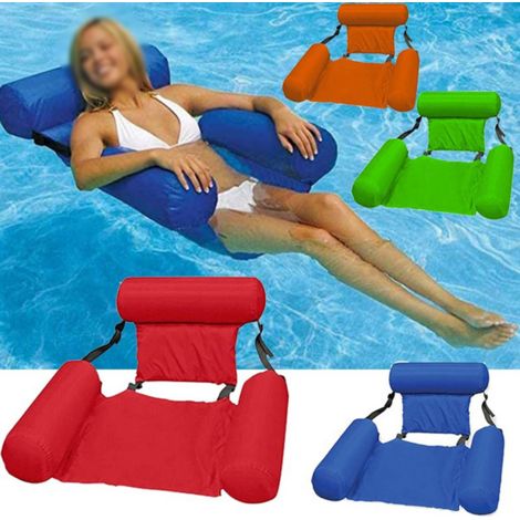 TRADE SHOP - Sedia A Sdraio Gonfiabile Amaca Per Mare Piscina Galleggiante Pieghevole 120cm - (1/5)