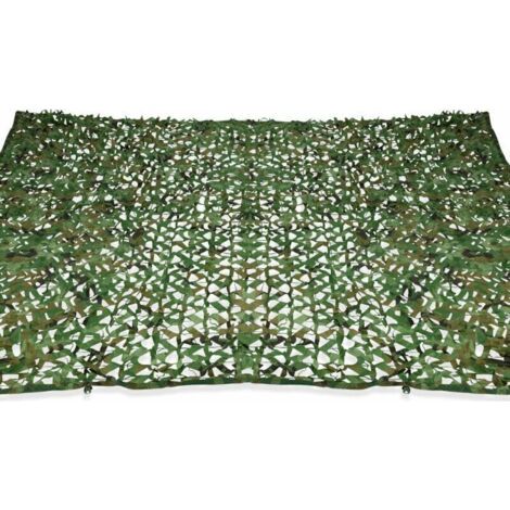 Parasols et voiles d'ombrage rectangulaire design ombrière camouflage 3x5 M treillis vert- (1/5)