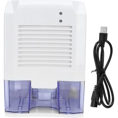 Mini déshumidificateur ultrasonique silencieux, sèche-air portable USB avec protection contre l'arrêt automatique, idéal pour les chambres. (1/5)