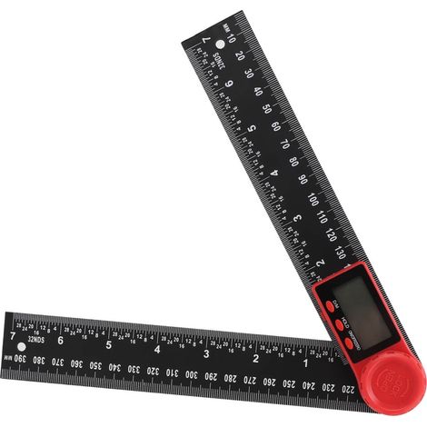 Digitaler Winkelmesser 2-in-1, Kunststoff, leicht, praktisch, schwarz, digitaler Winkelmesser, 200 mm (1/5)
