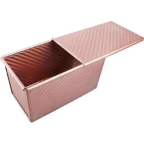 Moule à pain Pullman avec couvercle, moule à pain avec couvercle, boîte à toast rectangulaire antiadhésive en carton ondulé pour four, cavité pour pâte (1/5)