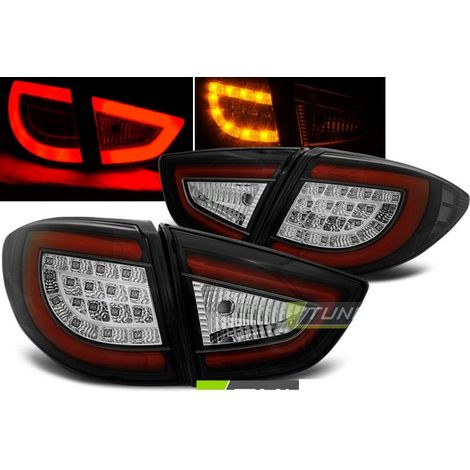 Paire de feux arriere Hyundai IX35 09-15 LED BAR noir chrome (1/2)