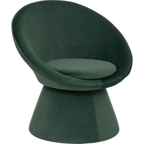 Fauteuil Design Moderne en Velours Vert Cèdre (1/5)