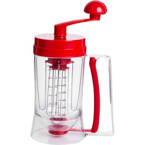 Distributeur de pâte à crêpes 900 ml, distributeur manuel pour cupcakes, entonnoir à pâte, tasse à mesurer, outil de pâtisserie (1/4)