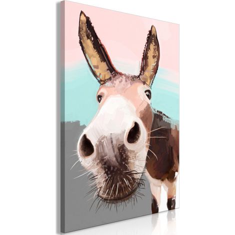 Tableau Imprimé "Curious Donkey" 60 x 90 cm (1/2)