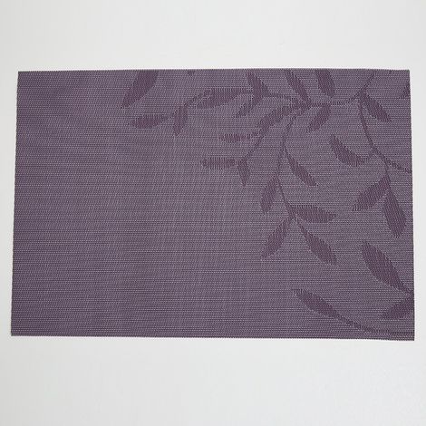 Sets de table lavables, antidérapants, résistants à l'usure et à la chaleur, faciles à nettoyer, à motif floral, lot de 6, violet (1/5)