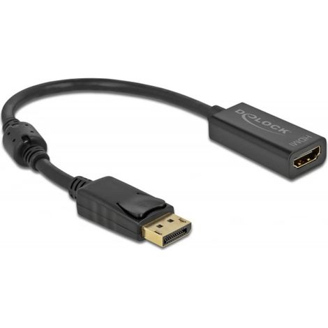 DELOCK Adaptador DisplayPort 1.2 Adaptador para conector HDMI 4K Pasivo negro