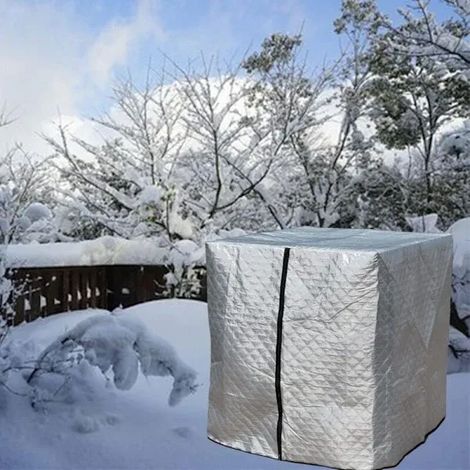 (SC)Bâche pour cuve IBC – Isolation thermique – Protection contre la pluie – 120 × 100 × 116 cm (Argent) (1/4)