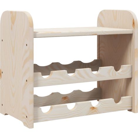 Portabottiglie scaffale per vino per un massimo di 8 bottiglie 43 x 25 x 37 cm in legno di pino DEC024364