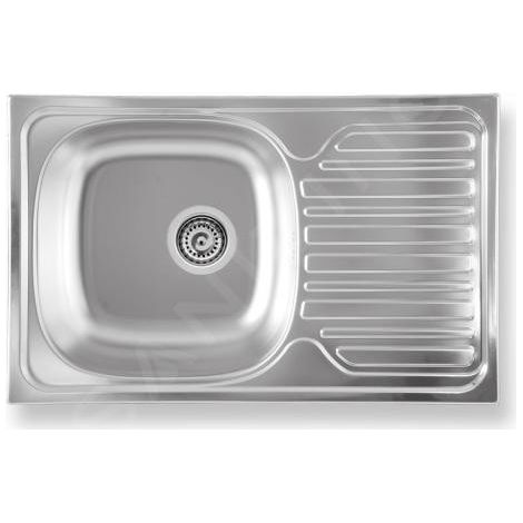 Novaservis - Évier 49x78 cm avec égouttoir et trop-plein, inox DR49/78 (1/2)