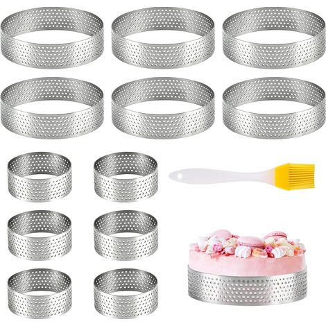 12 Cercle a Tarte Perforé Comprend Acier Inoxydable Cercle a Tarte (1/5)