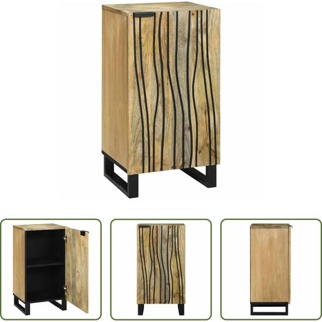 Rangement - Buffet Marron 40 x 33 x 75 cm bois de manguier massif (1/5)