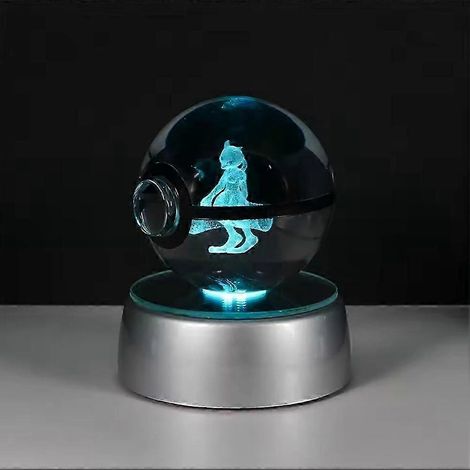 Filiyano-Boule de cristal Pokémon à collectionner, ornement idéal pour les fans d'anime, avec socle lumineux coloré. Cadeau parfait pour tous les (1/5)