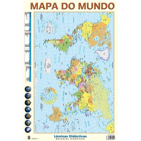 Lamina didattica portugues mapa do mundo