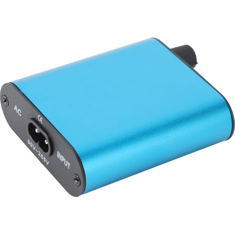 Régulateur de puissance pour tatouage, transformateur professionnel en acier inoxydable, mini alimentation pour tatouage 90-265 V, prise britannique bleue (1/5)