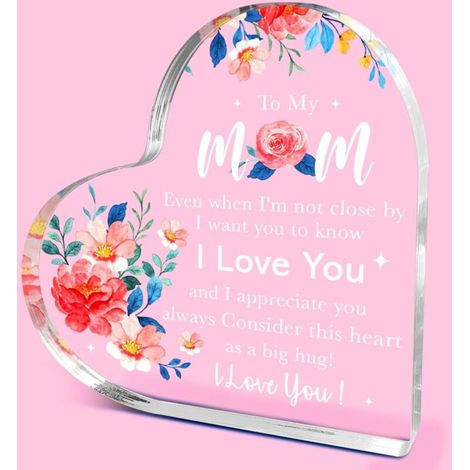 Plaque cœur en acrylique à poser bureau, décoration moderne, idée cadeau souvenir(10 cm) (1/4)