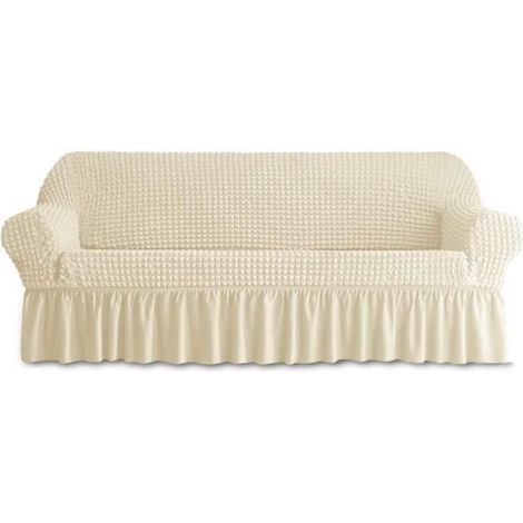 Copridivano - 3 posti - HONTTOR - Resistente - Alta elasticità - Taglia L - Beige