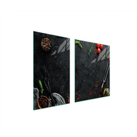 Assiette en verre et planche à découper en ardoise 100x52 (1/5)