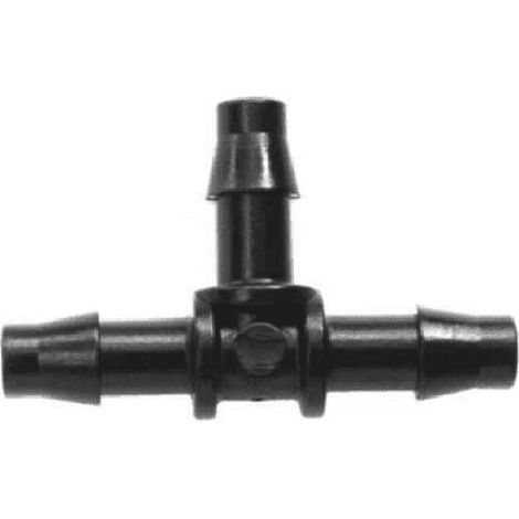 TE MICROTUBO 45MM  ENLACE EN T PARA UNIR MICROTUBO DE 3 X 5 MM COLOR NEGRO ACCESORIO UTILIZADO EN RIEGO POR GOTEO  OFERTA EXCLUSIVA