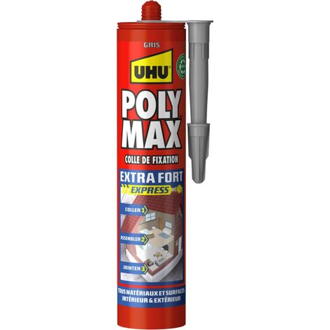 UHU Colle de Fixation et de construction POLY MAX extra fort gris 425g