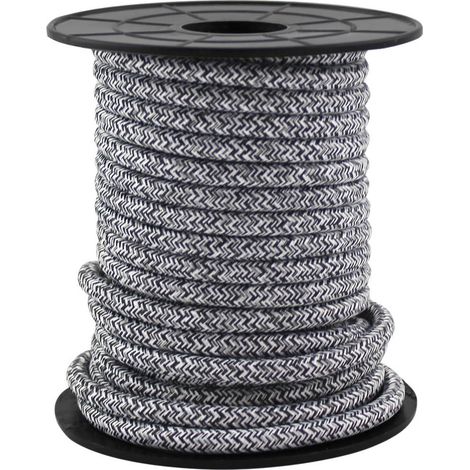 Cable eléctrico textil 10 metros 2x0.75mm Negro/Gris GSC 3902987 (1/2)