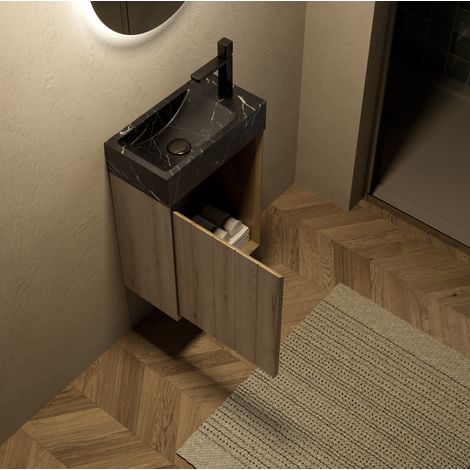 mobile armadio compatto bagno marmo nero OKMYHOME (1/5)
