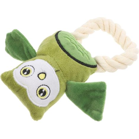 Lot 2 jouets chien hibou peluche, couineur interactif réaliste (1/5)