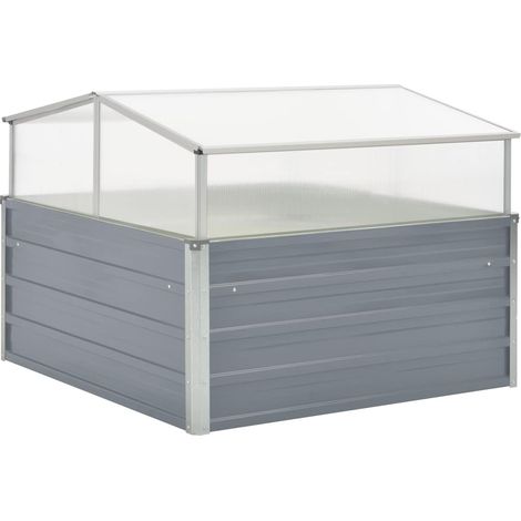 vidaXL Serre 100 x 100 x 85 cm Grise Acier galvanisé (1/5)