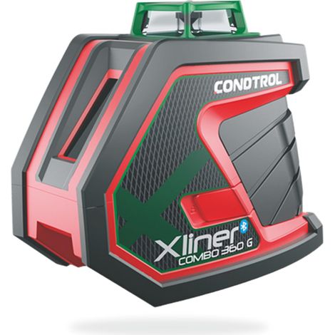 Laser Ligne XLINER COMBO G360 Vert - Niveau Portée 40m - 2 Lignes et Points d'Aplomb Rouges - Bluetooth - Livré avec Accessoires