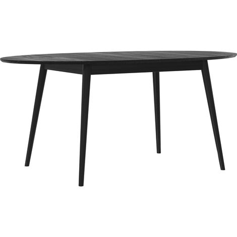 Mesa de comedor ovalada de madera negra extensible 170/200 cm - Eddy