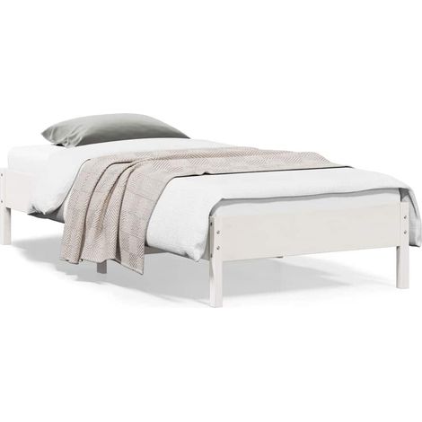 Estructura cama sin colchón madera maciza pino blanca 100x200cm (1/5)