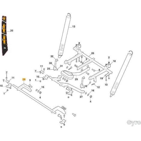 PLACA VARILLA DELANTERA 98 eZTR ORIGINAL STIGA - 387000327/0
