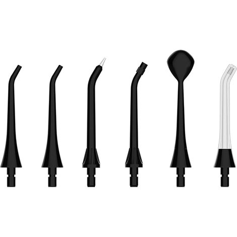 Jet dentaire classique de remplacement pour embout de jet d'eau dentaire alimenté par piles, 6 buses,compatible avec les irrigateurs buccaux TH2D4, Noir (1/3)