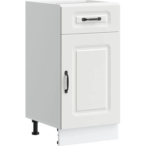 Mueble de cocina con espacio de almacenamiento 40 x 46 x 81,5 cm práctico moderno fabricado en madera de ingeniería blanca 020049890 (1/5)