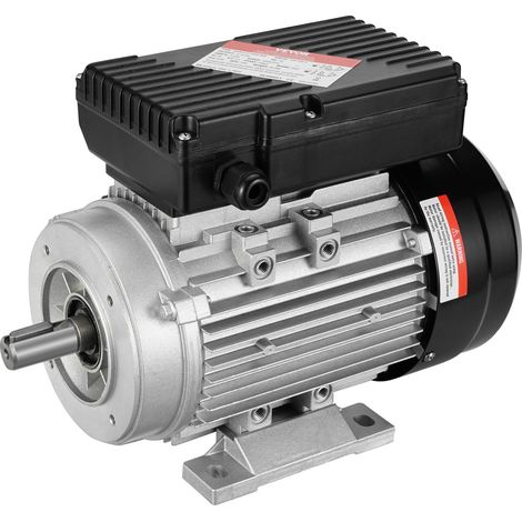 Moteur électrique 0,75 kW moteur de compresseur d'air monophasé, 1400 tr/min, CA 220-240 V, 5,45 A, cadre 80, B34, arbre à clavette 19 mm, rotation CW/CCW pour machines agricoles et équipements (1/5)