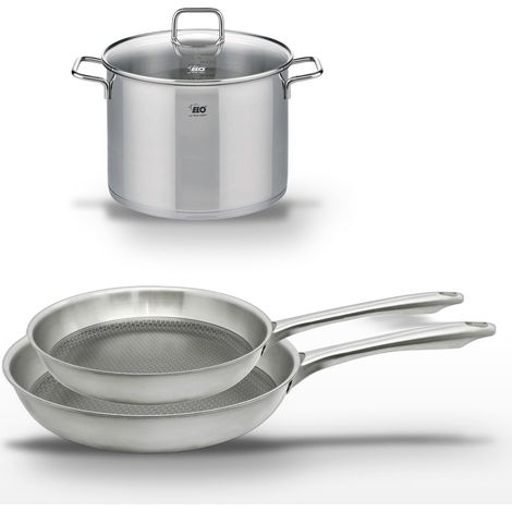 Lot de 2 Poêles 24/28 cm et Faitout 26 cm Elo Relief Passion (1/5)