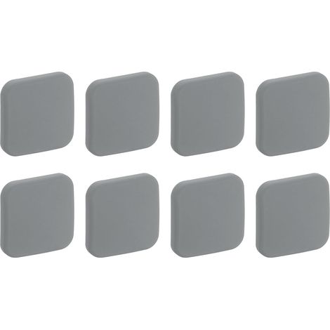 Sollbry Topes de puerta de pared, paquete de 8 protectores de silicona suave para manijas de puerta, protectores autoadhesivos cuadrados para perillas de puerta para el hogar y la oficina, color gris
