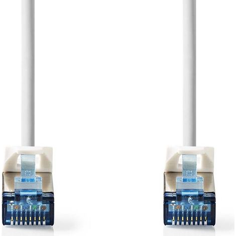 Nedis CAT6a-Netzwerkkabel / S/FTP / RJ45 Stecker / RJ45 Stecker / 0.50 m / Snagless / Rund / LSZH / Weiss / Label
