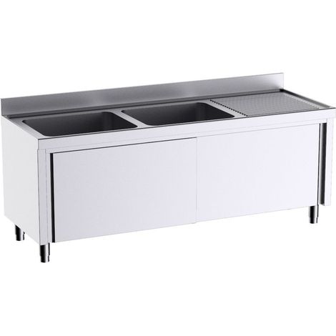 Meuble pour plonges L.2000mm avec Portes Coulissantes - Distform - FP92070D