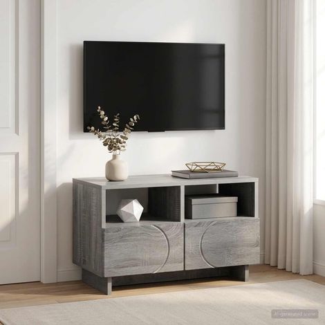 vidaXL TV Stand 60 x 34.5 x 40 cm Grey Sonoma Engineered Wood (1/5)