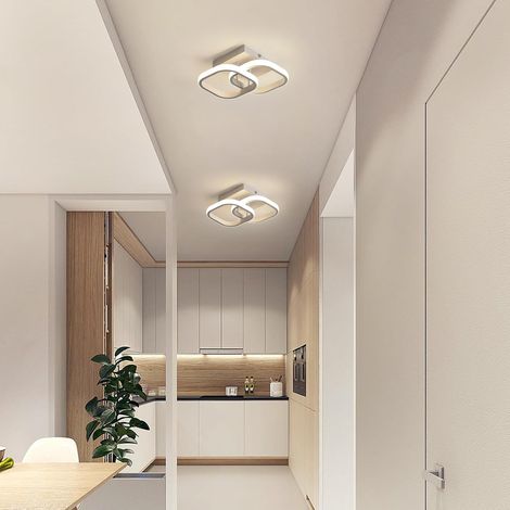 COMELY 2 Pièces Lampe de Plafond LED Moderne, Plafonnier Chambre LED en Acrylique 2137LM, Luminaire Plafonnier Carré Blanc pour Salon Cuisine Couloir, Lumière Naturelle 4500K, 29CM [Classe énergétique (1/5)