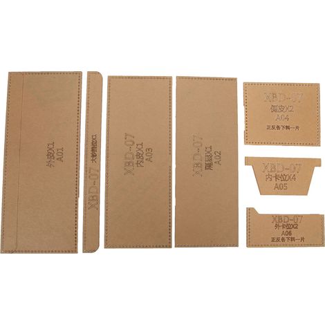 Pochoir acrylique transparent pour portefeuille DIY, gabarit manuel en cuir, modèle de petite bourse (1/5)