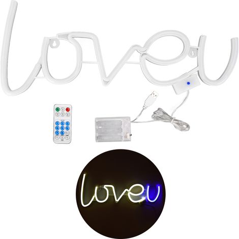 Lumière LED Néon LOVEU 18 Touches 8 Modes Minuterie Télécommande USB Décoration Maison 300LM Blanc + Bleu (1/5)