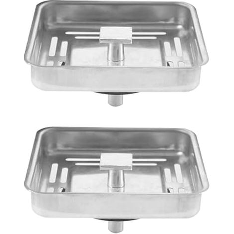 Lot de 2 passoires carrées en acier inoxydable pour évier de cuisine, salle de bain, maison (1/5)