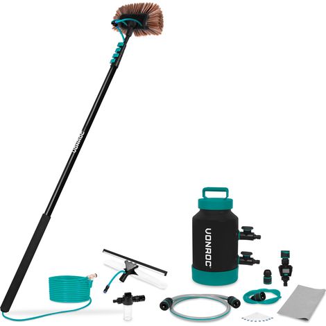 Vonroc – Brosse de nettoyage télescopique 6,50m – Adoucisseur d'eau pour nettoyage sans calcaire – Kit complet avec accessoires inclus