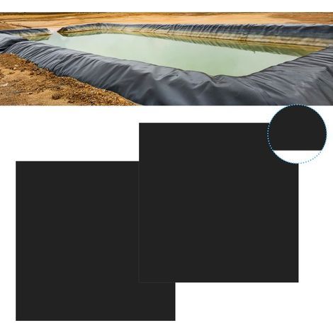 Kit de réparation de bâche pour bassin (2 pièces), patchs noirs de 25 25 cm, kit de réparation auto-adhésif pour bâche en EPDM, convient bassins