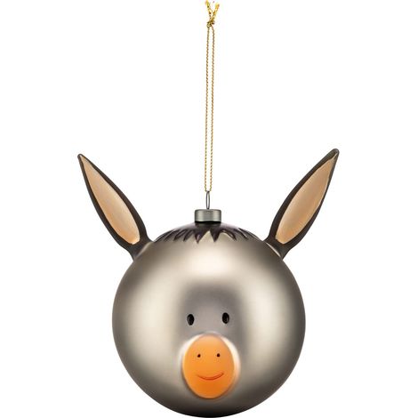Alessi AMJ13 5 Asinello Palla per Albero di Natale, Vetro Soffiato, Multicolore, 9.00x9.00x13.50 cm (1/4)