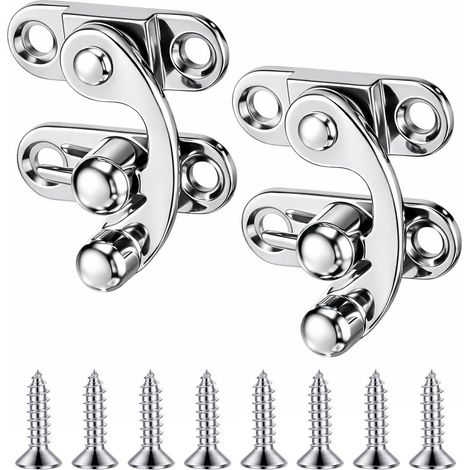 2er Set Riegelhaken Antik Vintage Silber für Holzkisten Schmuckschatullen
