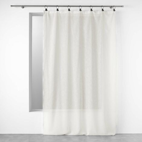 Voilage a anneaux 140 x 240 cm voile tissé Linka Blanc (1/5)