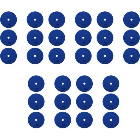 30 Pcs 4 Pouces / 100 mm Grit 50 Diamant Pad de Polissage À Sec Marbre Résine Flexible Disque de Ponçage Pierre Céramique Pierre Disque de Polissage (1/5)